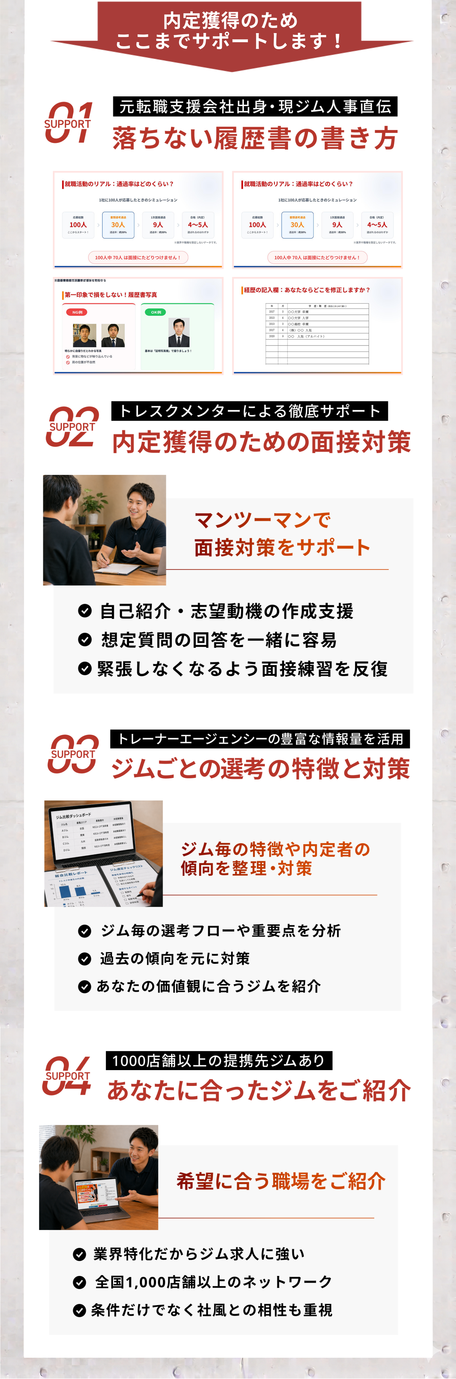 トレスクの特徴7（続き）：就職サポート詳細.
