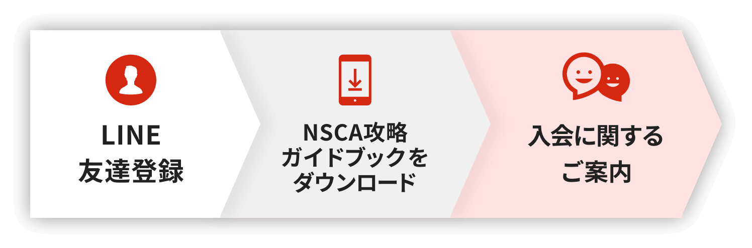 NSCA攻略ガイドブックをダウンロード,LINE友達登録,入会に関するご案内