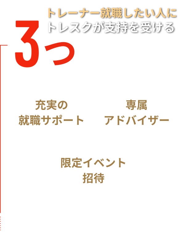 トレーナー就職したい人にトレスクが圧倒的な支持を受ける3つの理由